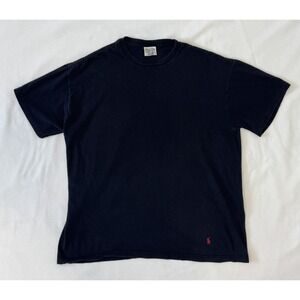 Polo Ralph Lauren Men's Vintage Undershirt T Shirt Black Navy Combed Cotton XL